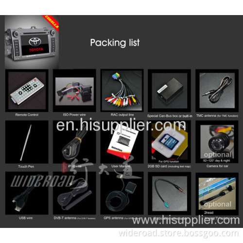 7" Digital Screen Corolla Car Dvd Player Gps Dvb-t Mp3/mpeg Mp4 T V Radio Ipod 